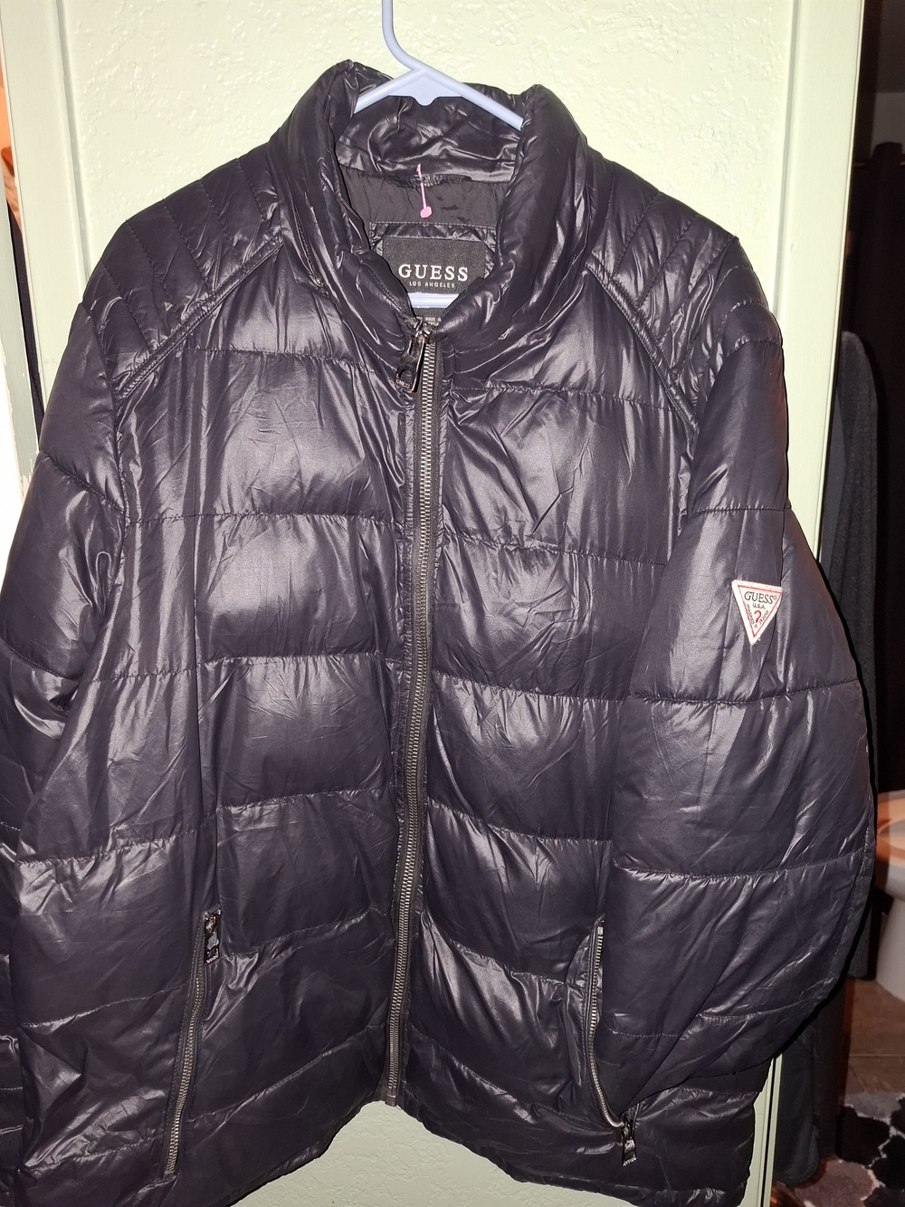 GUESS Men’s Black Quilted Puffer Jacket